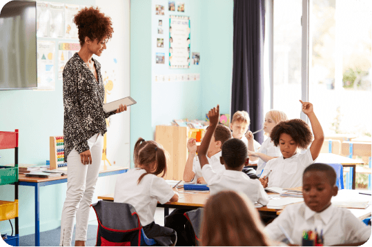 children in classroom
